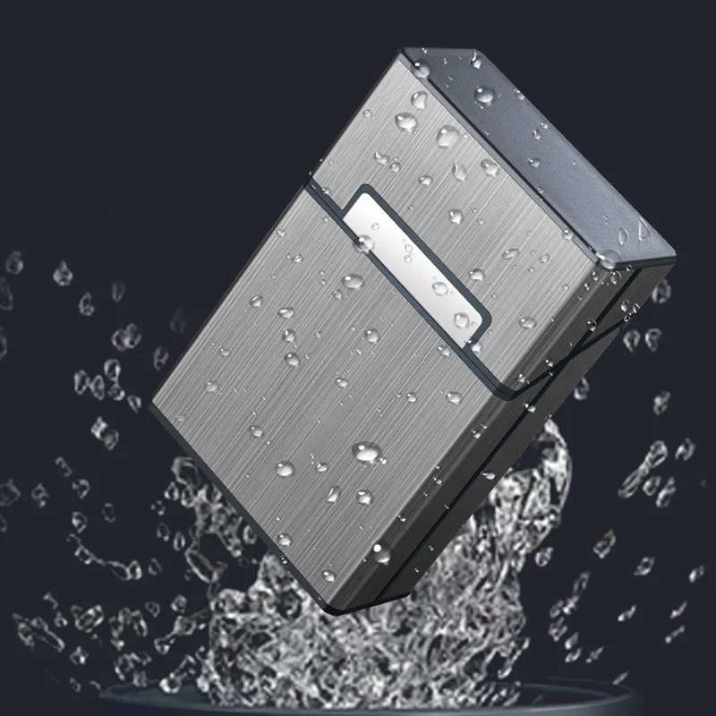 Smoking & Vaping Accessories - กล่องใส่บุหรี่แบบพกพา บางเฉียบ ทำจากอะลูมิเนียม สำหรับบุหรี่ขนาดปกติและคิงไซส์ กล่องพลาสติกใส่ยาสูบ กล่องเก็บอุปกรณ์สูบบุหรี่